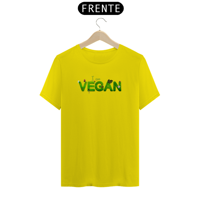 Camiseta Quality Sou Vegano Estampa Frase I am VEGAN