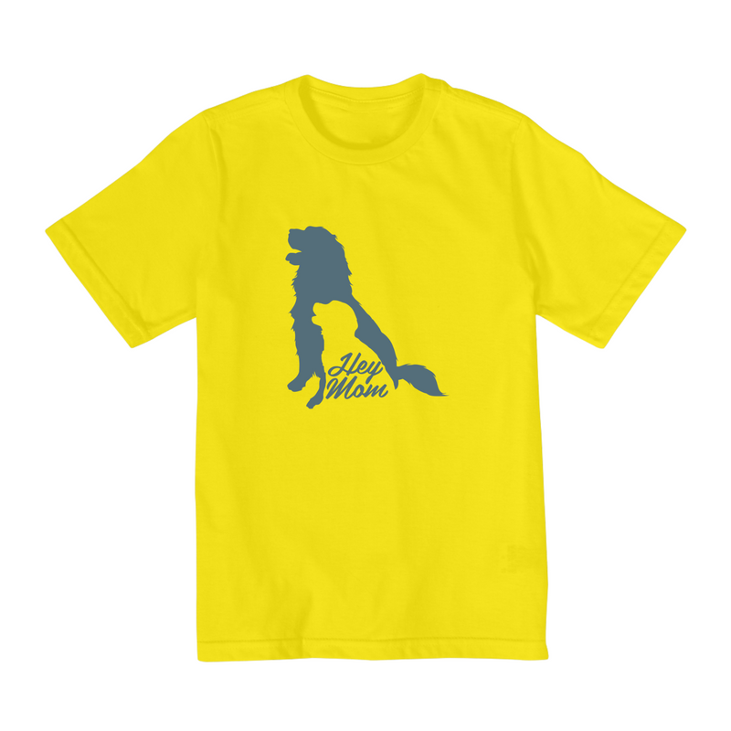 Camiseta Quality 2 a 8 Infantil Estampa Cachorro Hey Mom