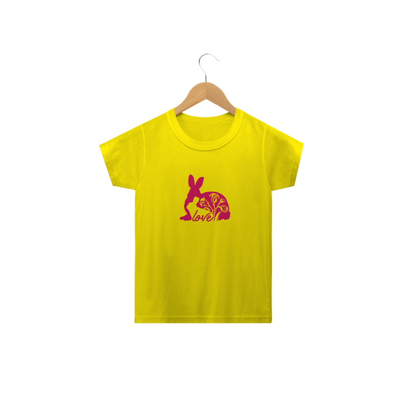 Camiseta Classic Infantil Estampa Coelho Love