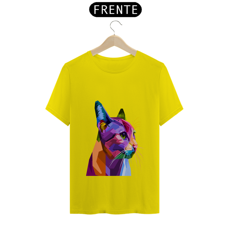 Camiseta Quality Estampa Gato Arte Pop