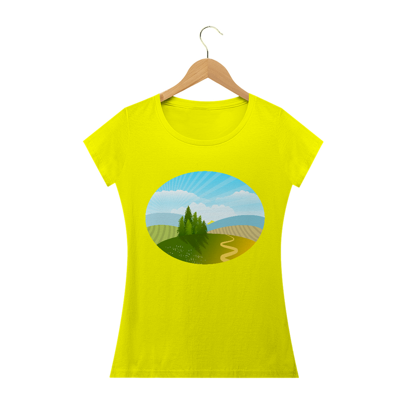 Camiseta Baby Long Quality Estampa Desenho Natureza