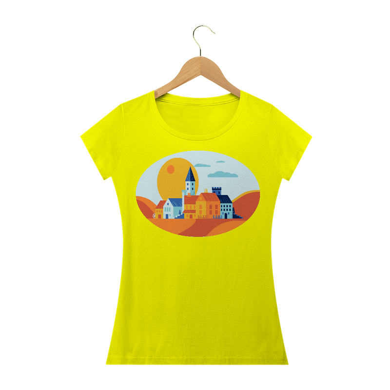 Camiseta Baby Long Quality Estampa Desenho Pequena Cidade