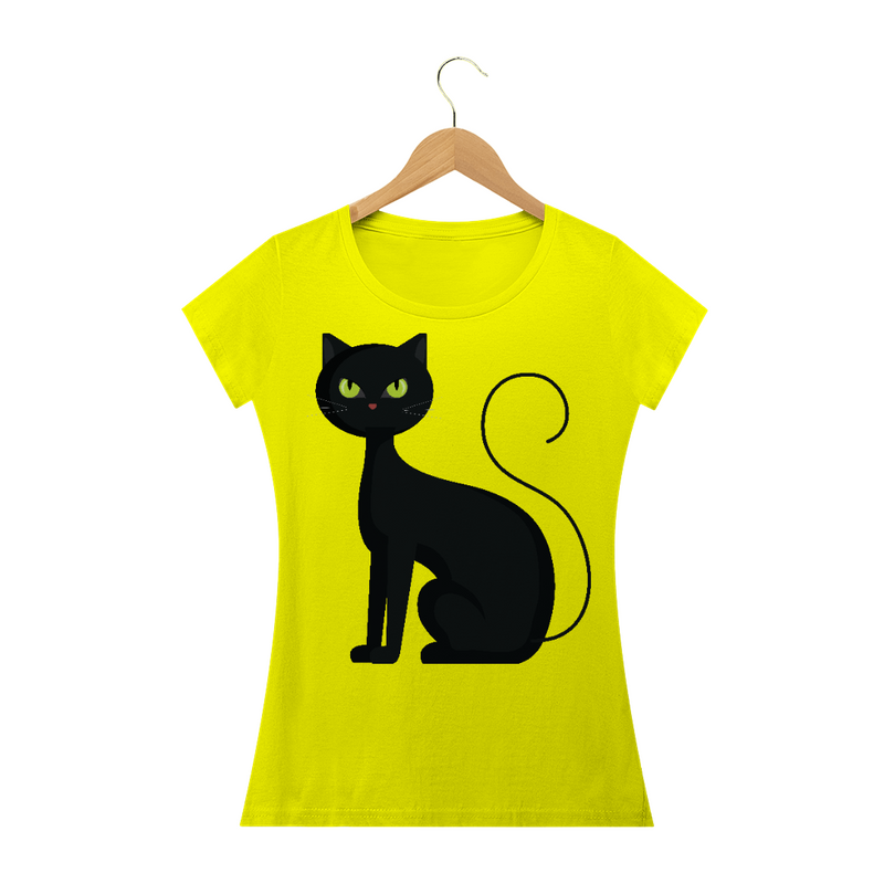 Camiseta Quality Estampa Gato Preto