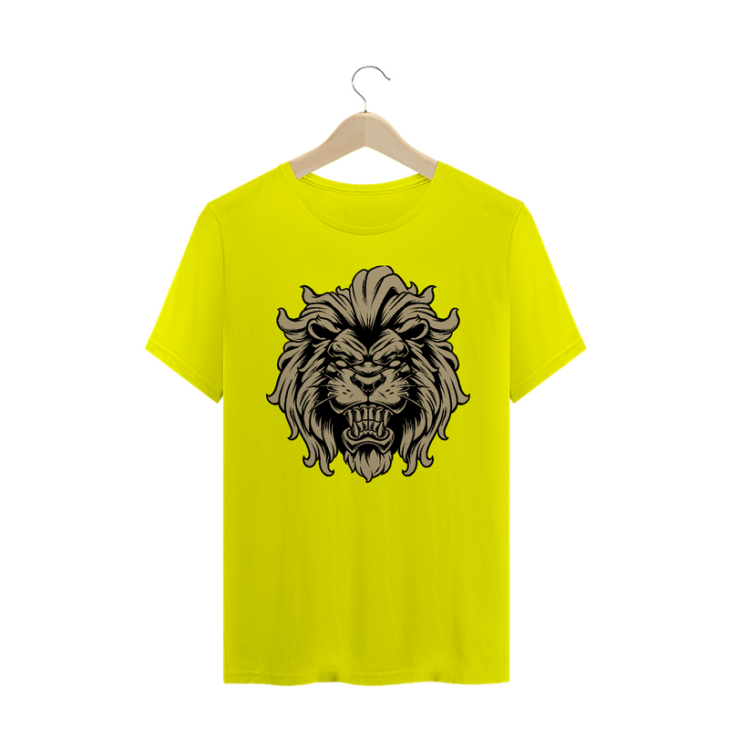 Camiseta Quality Estampa Leão Amarelo Pastel