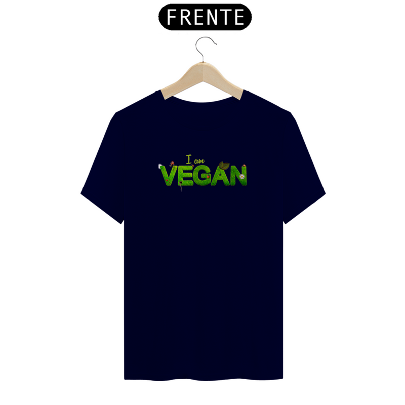 Camiseta Quality Sou Vegano Estampa Frase I am VEGAN