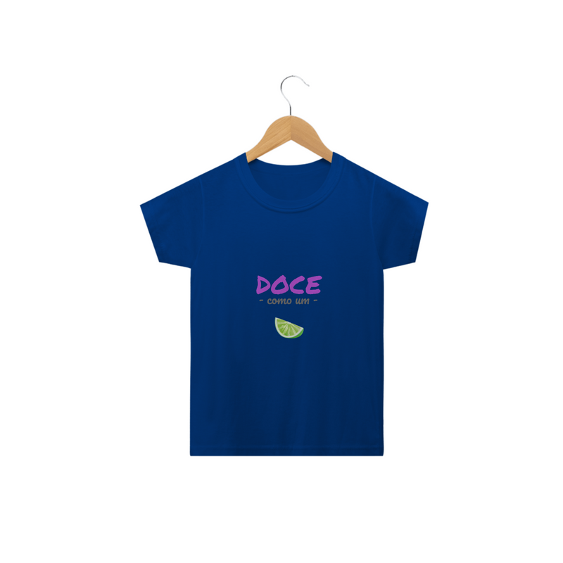 Camiseta Classic Infantil Feminina Estampa Frase - Doce como um Limão