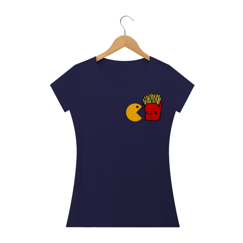 Camiseta Baby Long Quality Estampa PAC-MAN com Fritas