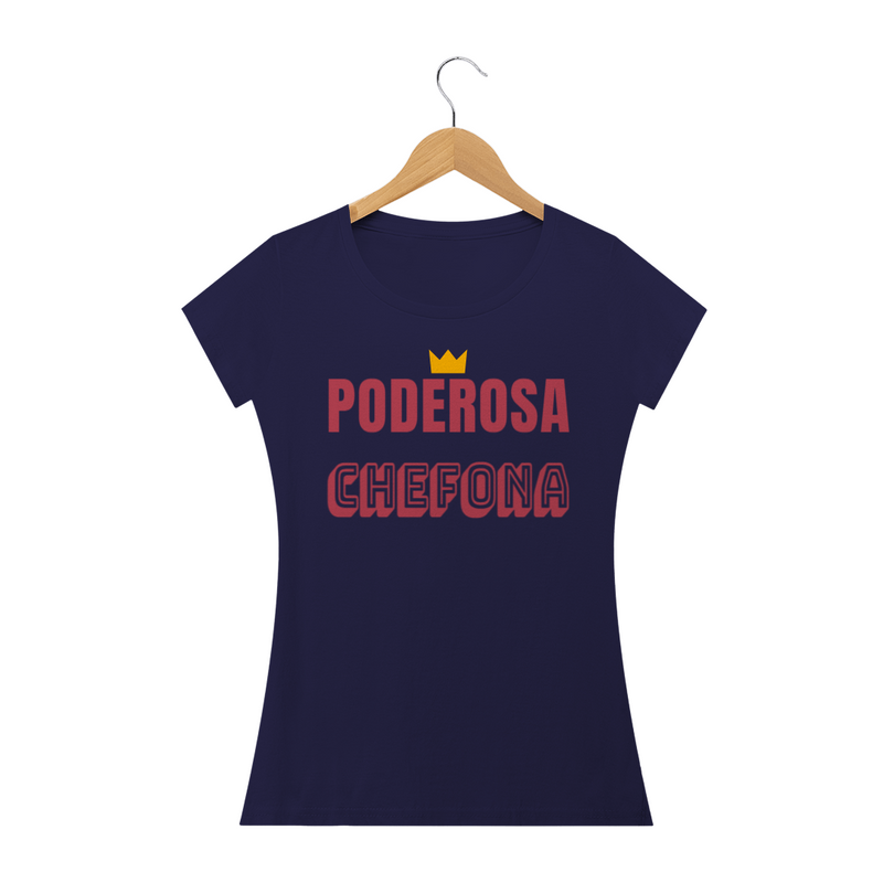 Camiseta Baby Long Quality Feminina Estampa Frase PODEROSA CHEFONA