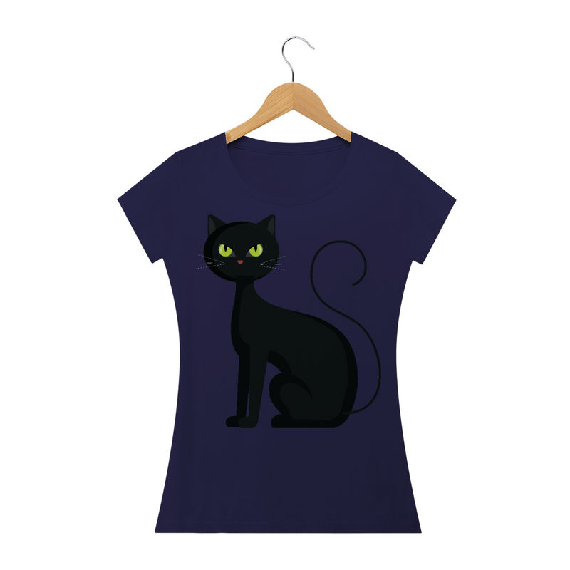 Camiseta Quality Estampa Gato Preto