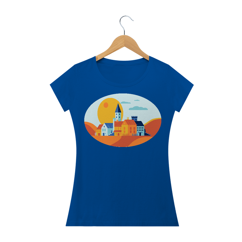 Camiseta Baby Long Quality Estampa Desenho Pequena Cidade