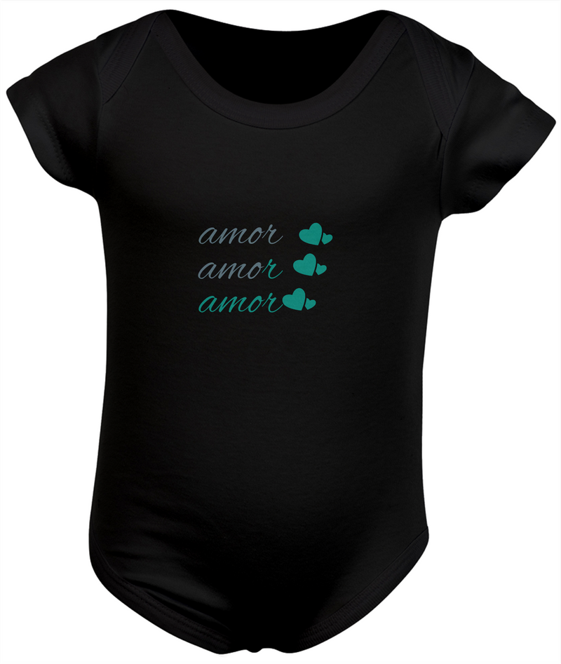 Body Infantil Masculino Estampa Frase - Amor Amor Amor