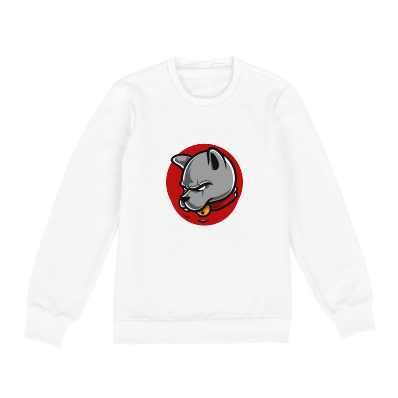 Blusa Moletom Fechado Unissex Estampa Desenho Cachorro no Circulo vermelho