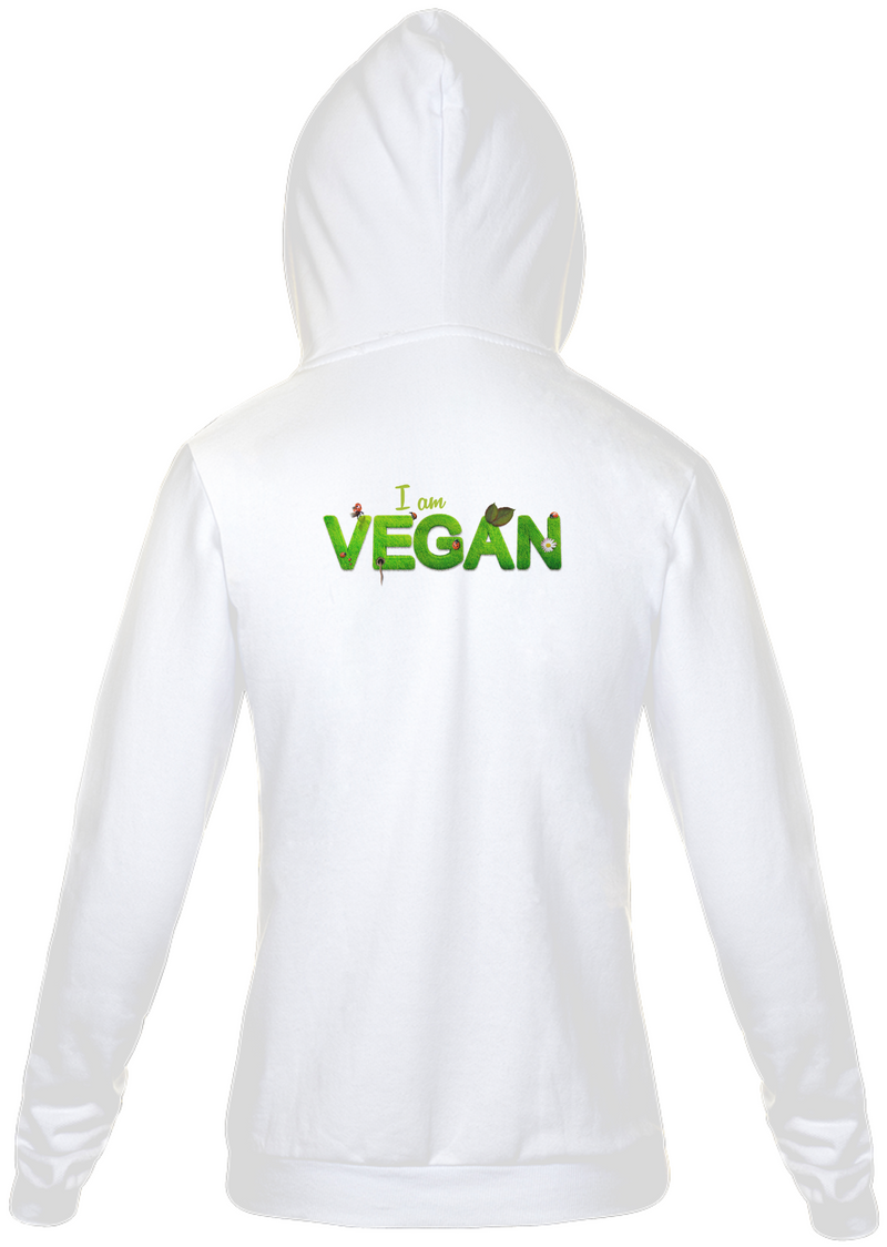 Jaqueta Moletom Feminino Estampa Frase I am VEGAN