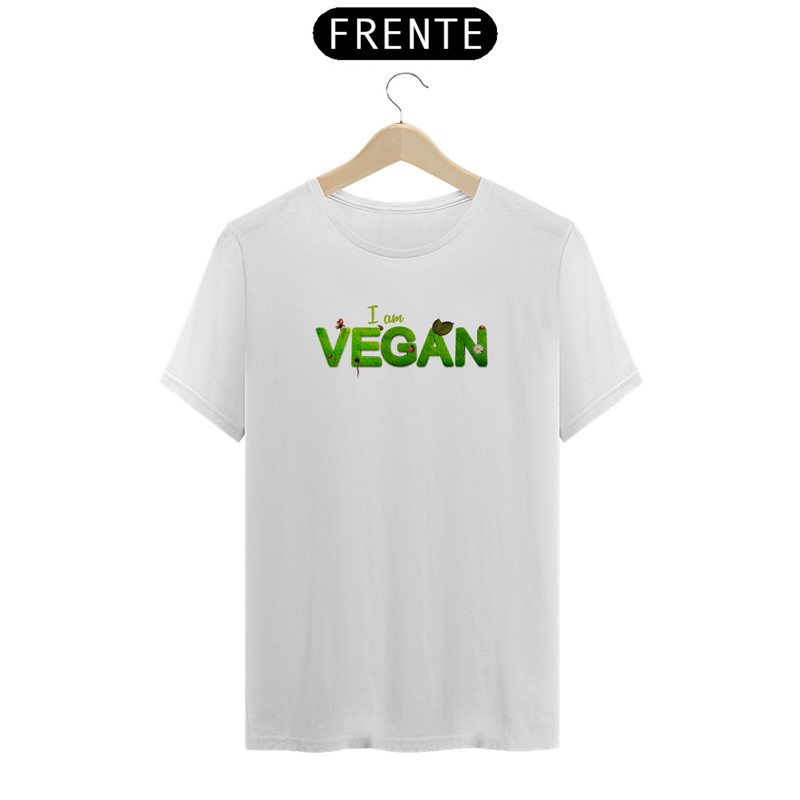 Camiseta Quality Sou Vegano Estampa Frase I am VEGAN