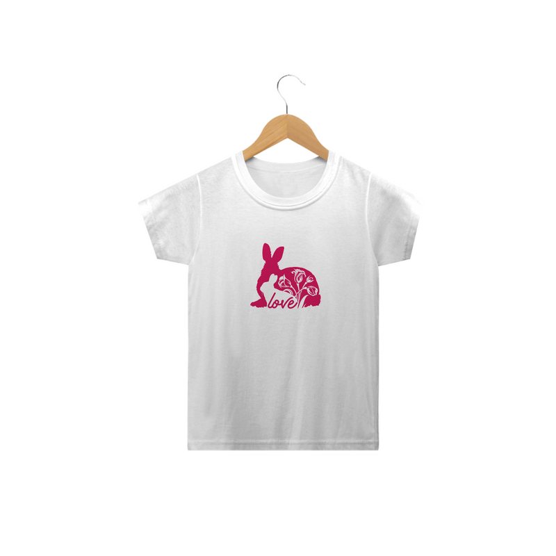 Camiseta Classic Infantil Estampa Coelho Love