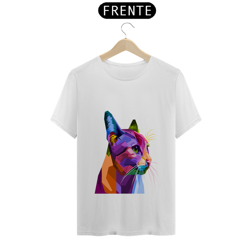 Camiseta Quality Estampa Gato Arte Pop