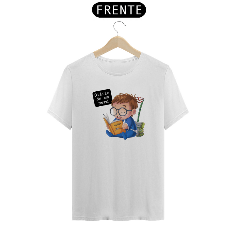 Camiseta Diário de um Nerd Fofo Lendo Estampada Quality