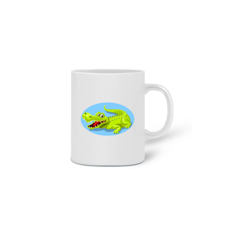 Caneca Cerâmica Estampa Jacaré Sorrindo