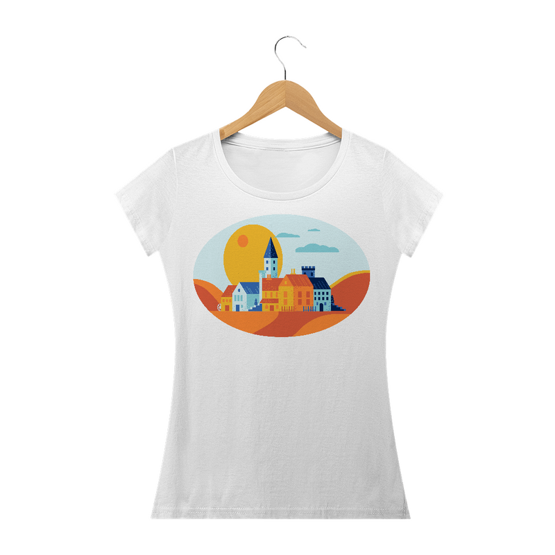 Camiseta Baby Long Quality Estampa Desenho Pequena Cidade