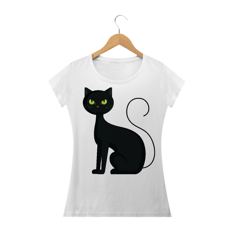 Camiseta Quality Estampa Gato Preto