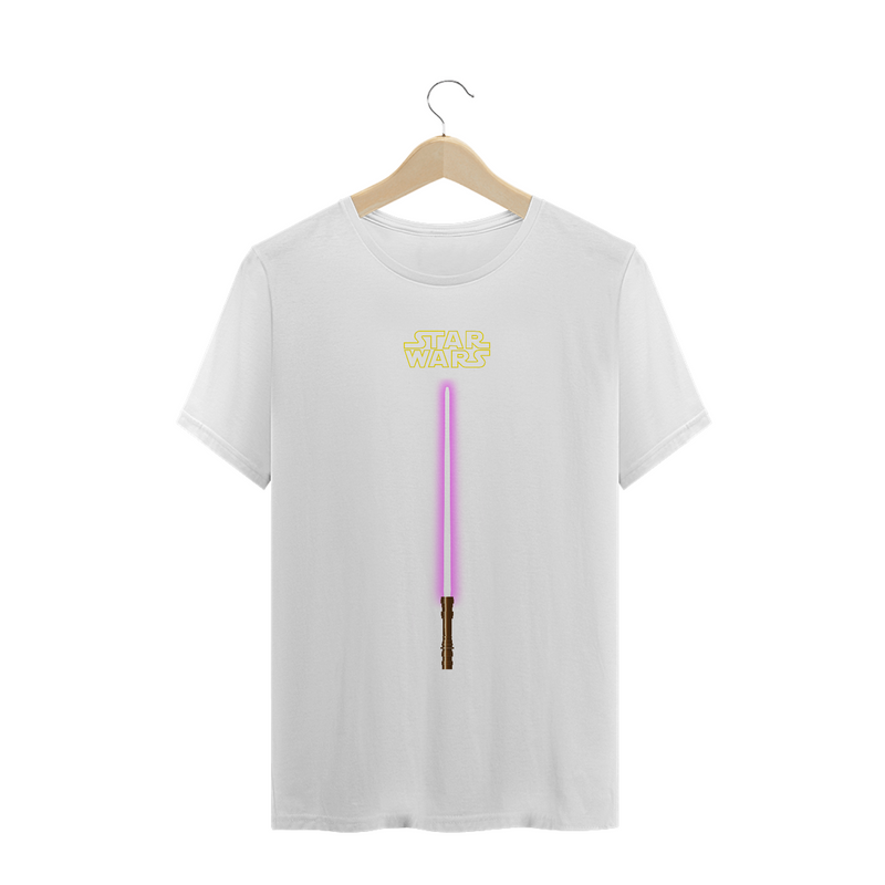 Camiseta Sabre de Luz Rosa Star Wars - Espada Lightsaber Rose Estampada Quality