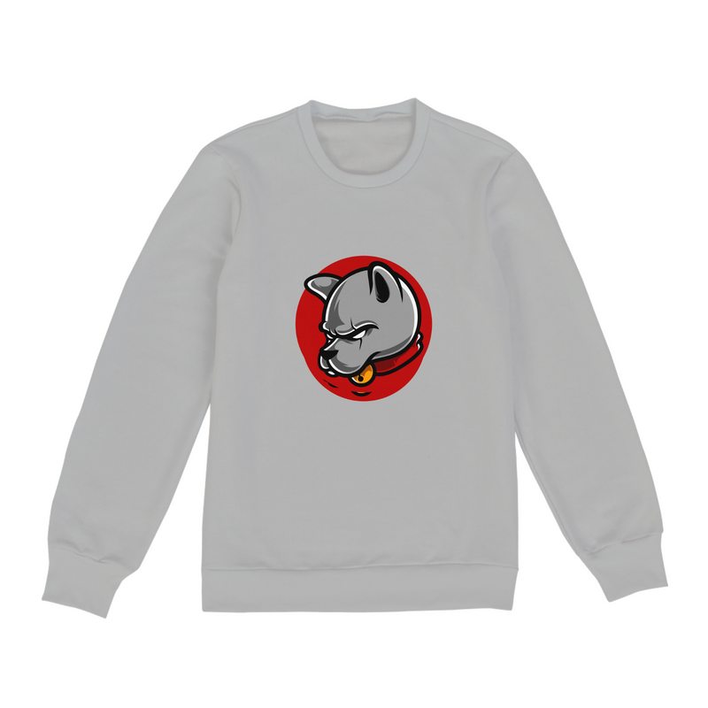 Blusa Moletom Fechado Unissex Estampa Desenho Cachorro no Circulo vermelho