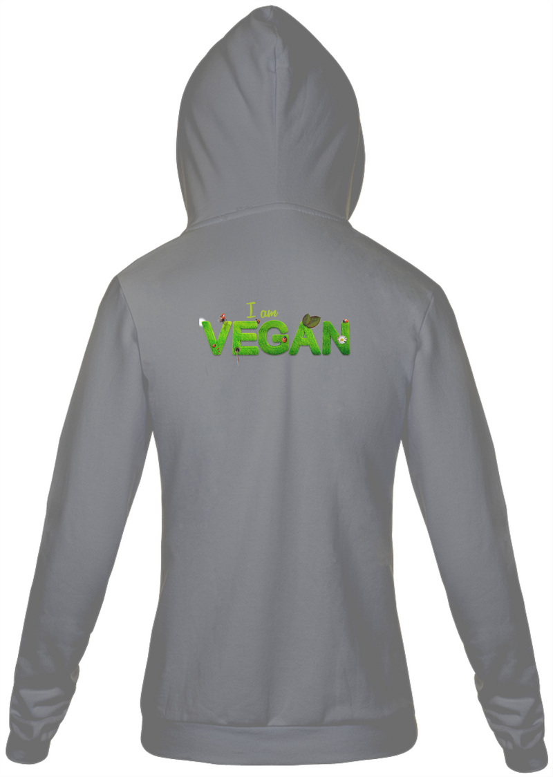 Jaqueta Moletom Feminino Estampa Frase I am VEGAN