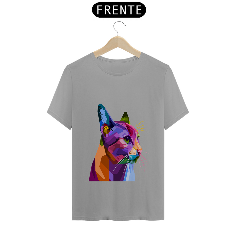 Camiseta Quality Estampa Gato Arte Pop