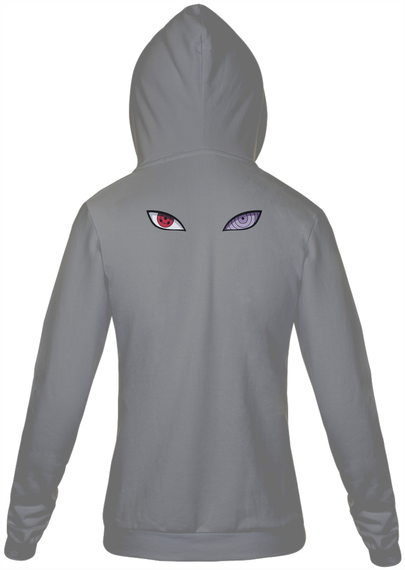 Jaqueta Moletom Feminino com Estampa Itachi Uchiha Olhos Sharingan e Rinnegan - Naruto Shippuden