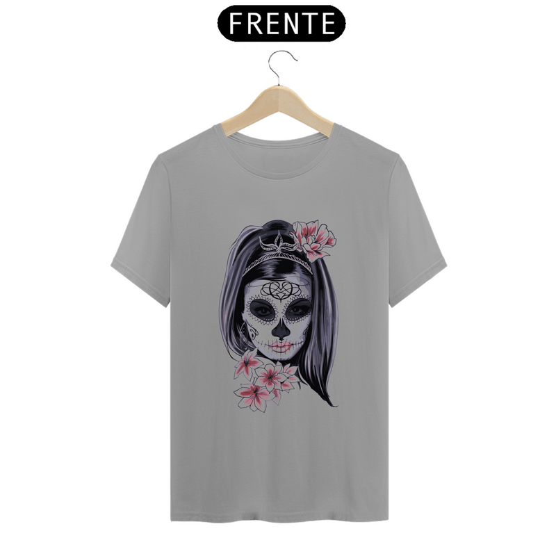 Camiseta Caveira Mexicana Sexy Rosto de Mulher Estampada Desenho Estampa Quality