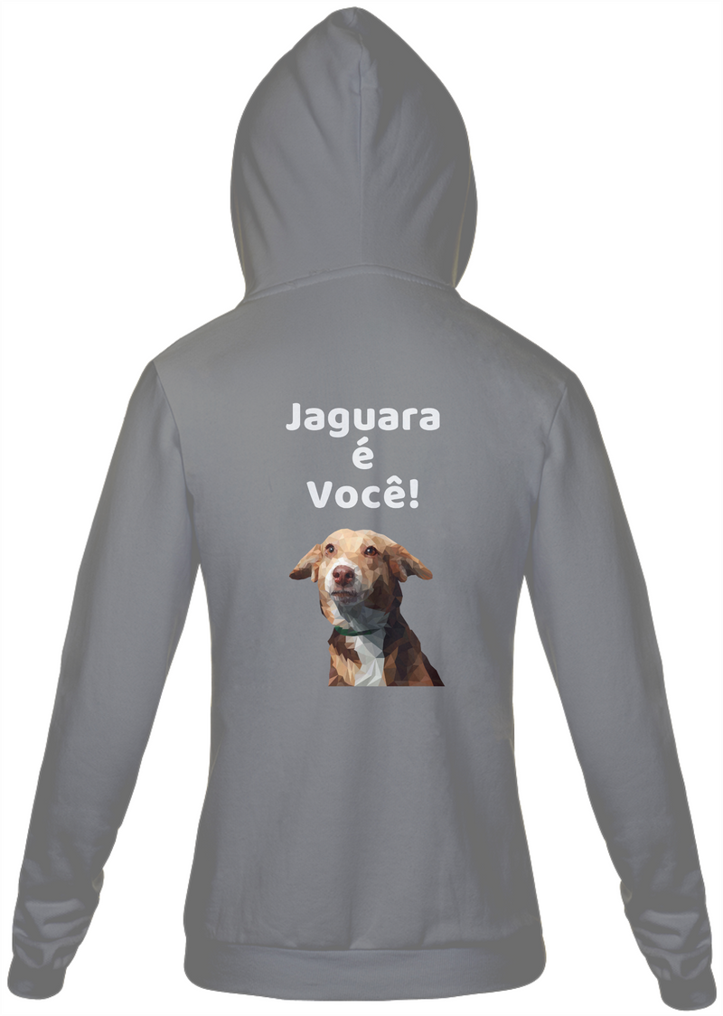 Jaqueta Moletom Feminino Estampa Cachorro Jaguara é você