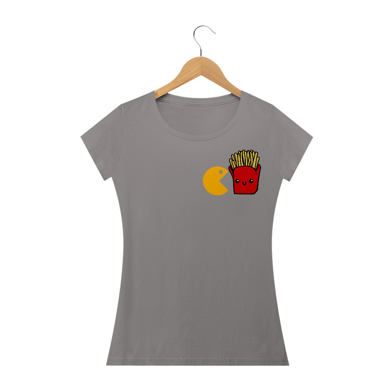 Camiseta Baby Long Quality Estampa PAC-MAN com Fritas