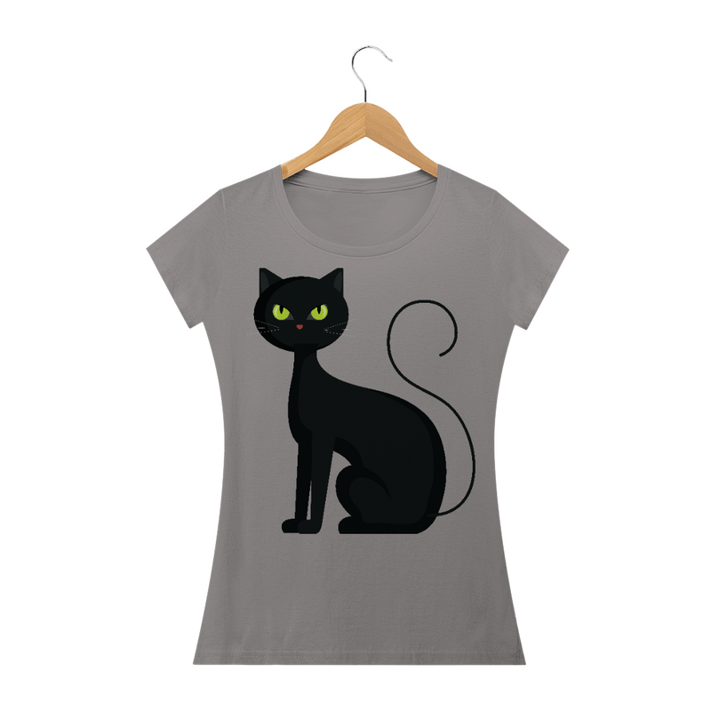 Camiseta Quality Estampa Gato Preto