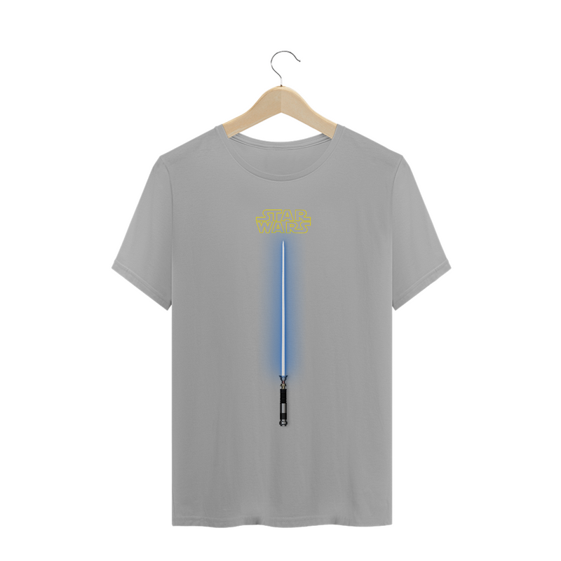 Camiseta Sabre de Luz Azul Star Wars - Espada Lightsaber Blue Estampada Quality