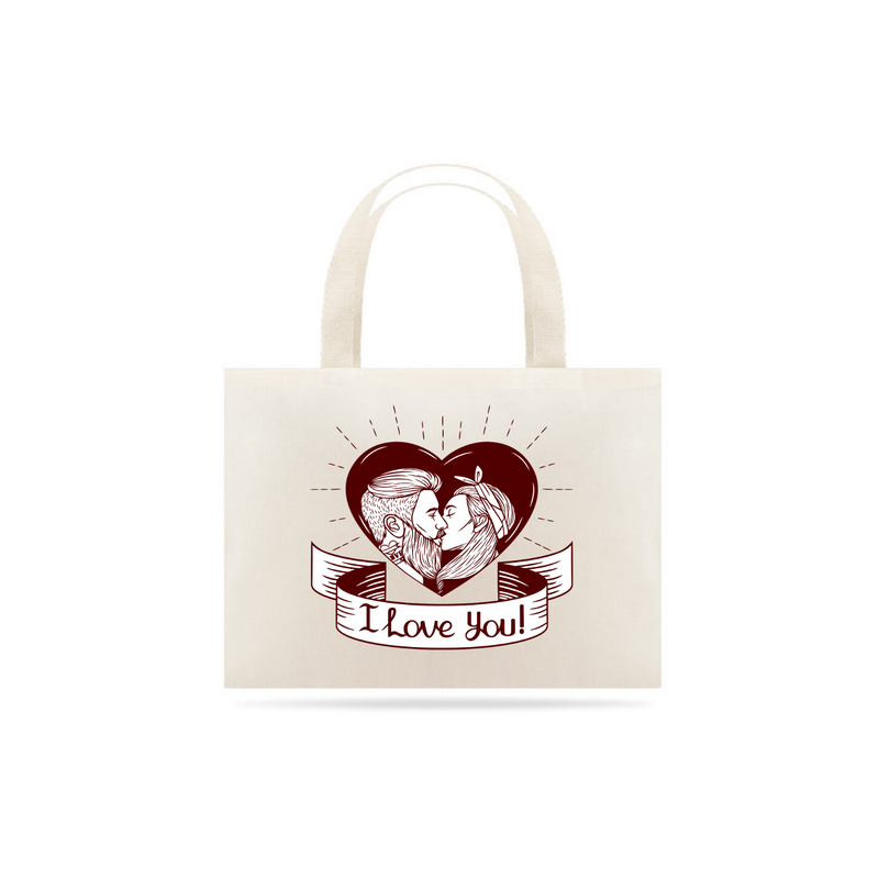 Eco Bag Grande Estampa Frase - I Love You