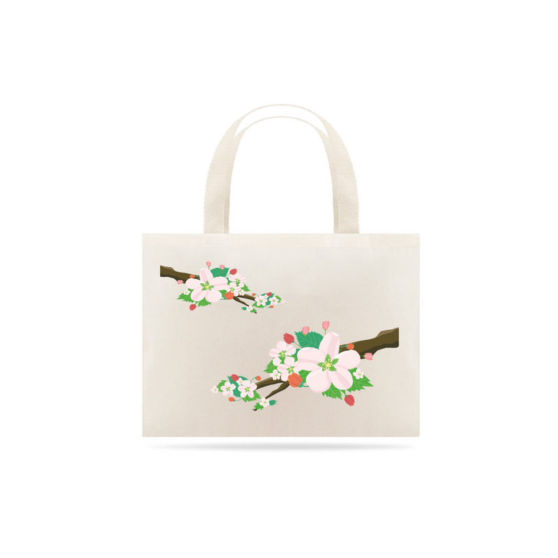 Bolsa Eco Bag Grande Estampa Galho com Flores