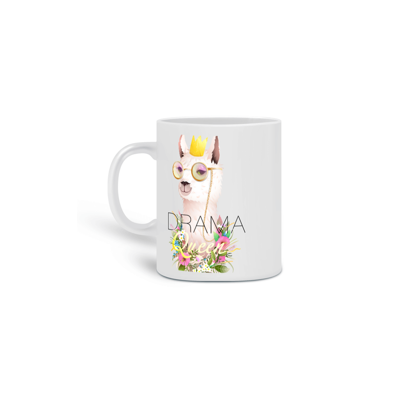 Caneca Cerâmica Estampa Llama Drama Queen