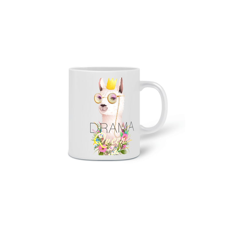 Caneca Cerâmica Estampa Llama Drama Queen