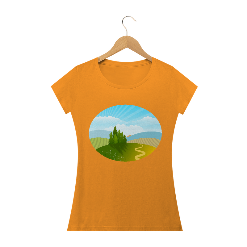 Camiseta Baby Long Quality Estampa Desenho Natureza