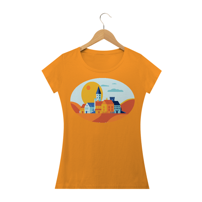 Camiseta Baby Long Quality Estampa Desenho Pequena Cidade