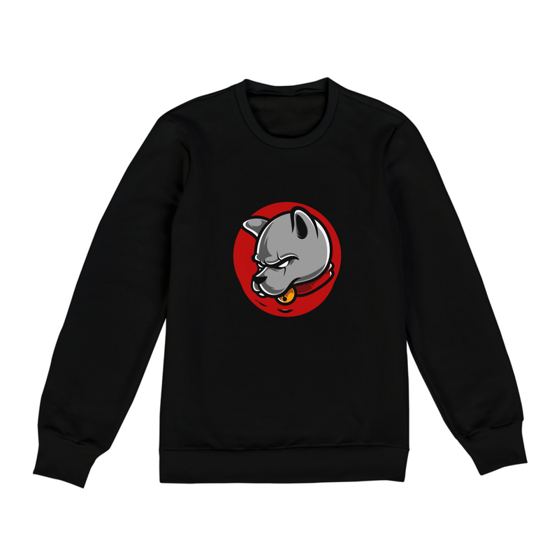 Blusa Moletom Fechado Unissex Estampa Desenho Cachorro no Circulo vermelho