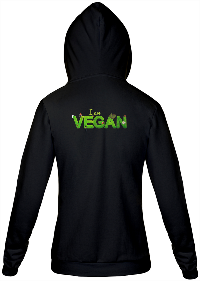 Jaqueta Moletom Feminino Estampa Frase I am VEGAN