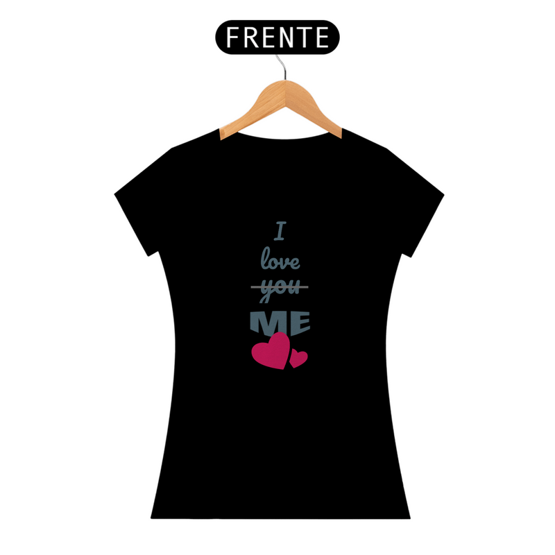 Camiseta Baby Long Quality Estampa Frase - I love you, me