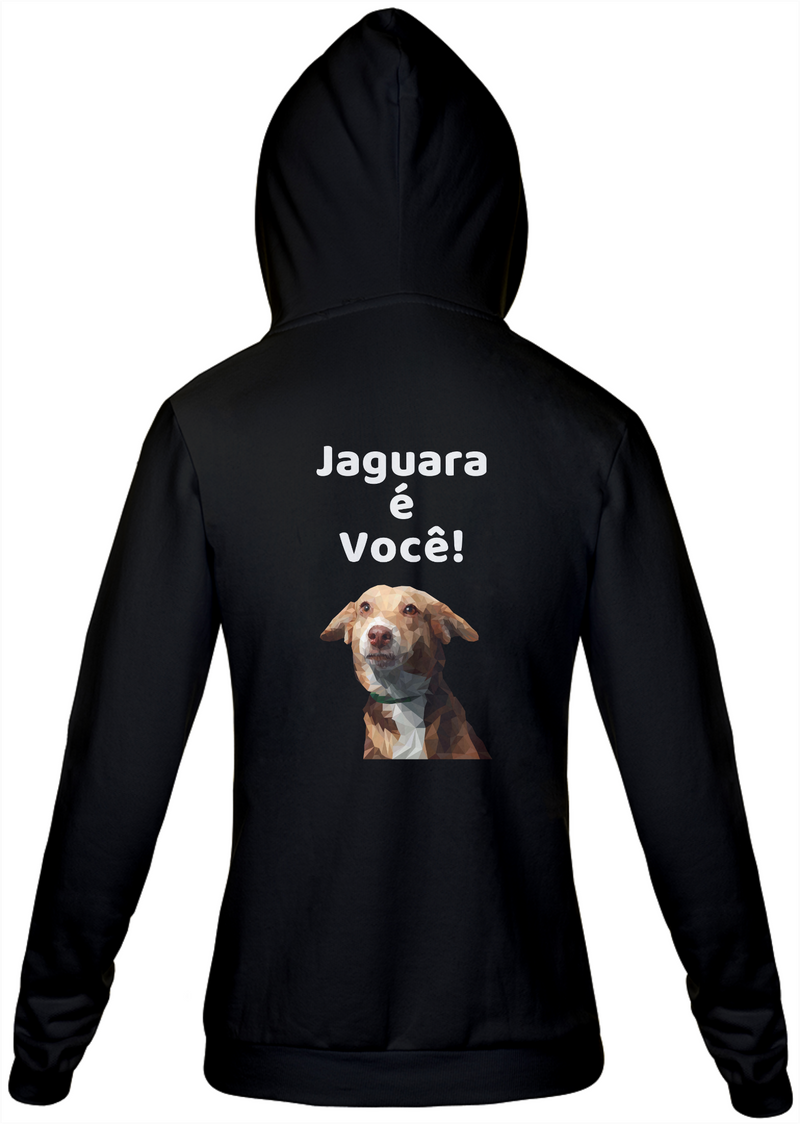 Jaqueta Moletom Feminino Estampa Cachorro Jaguara é você