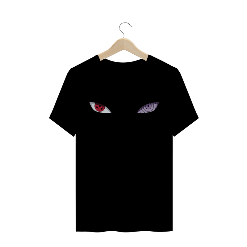 Camiseta Quality Estampada com Olhos Sharingan e Rinnegan - Naruto Shippuden