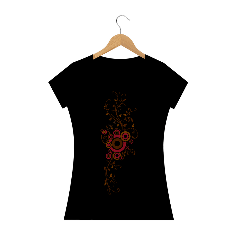 Camiseta Baby Long Quality Estampa Galhos Abstrato