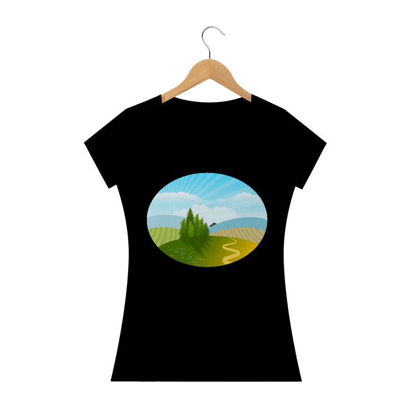 Camiseta Baby Long Quality Estampa Desenho Natureza