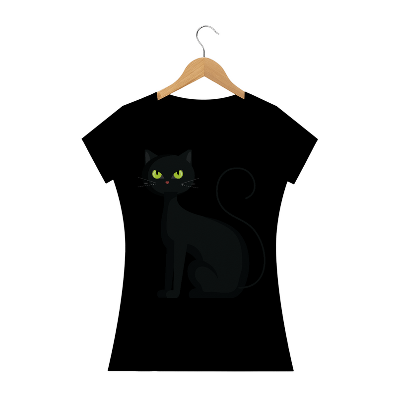 Camiseta Quality Estampa Gato Preto