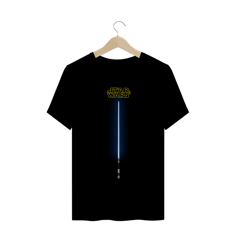 Camiseta Sabre de Luz Azul Star Wars - Espada Lightsaber Blue Estampada Quality