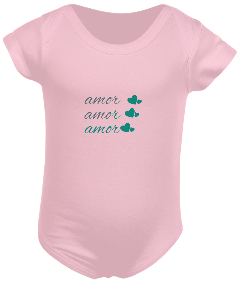 Body Infantil Masculino Estampa Frase - Amor Amor Amor